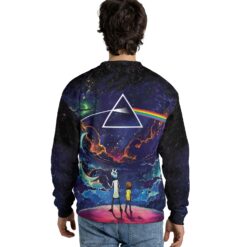 Rick and Morty Looking to The Dark Side of the Moon Sweatshirt back