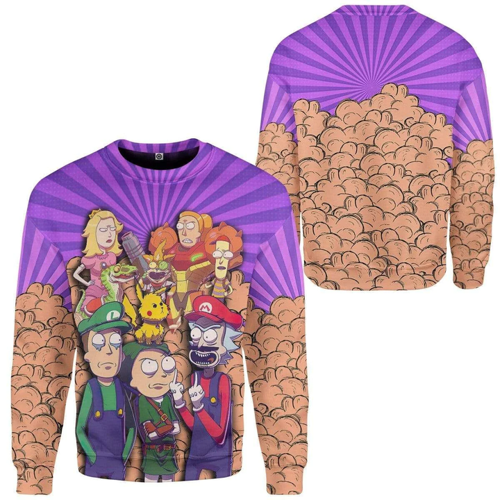 Rick And Morty Mario Brother Sweatshirt