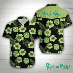 Rick and Morty Midnight Tropics Portal Hawaiian Shirt