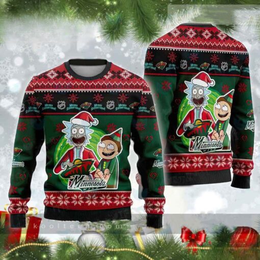 Rick and Morty Minnesota Wild Portal Ugly Christmas Sweater