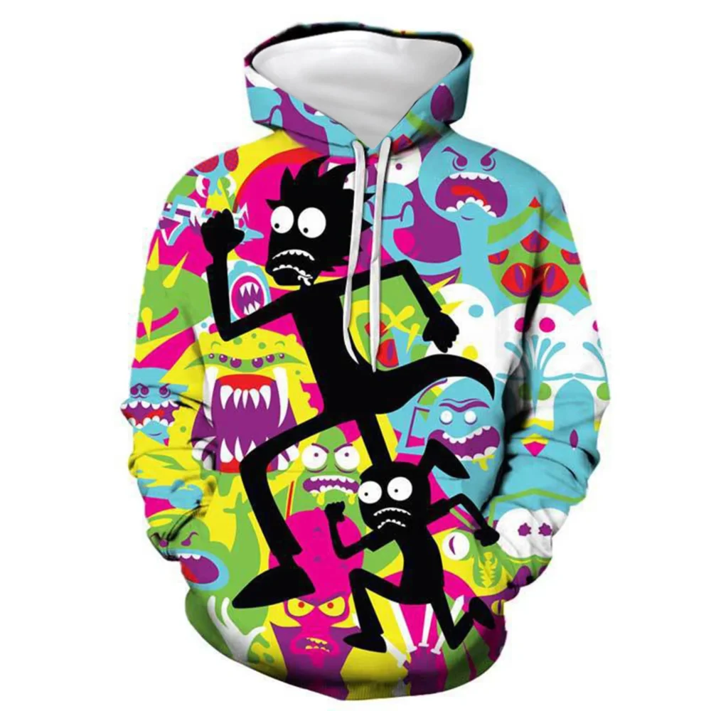 Rick and Morty Monster Chase Hoodie front