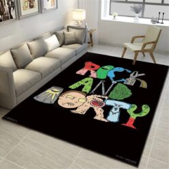 Rick and Morty Monster Font Multiverse Mashup Rug