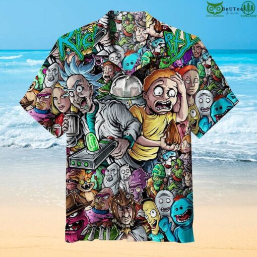 Rick and Morty Multiverse Mayhem Collage Hawaiian Shirt