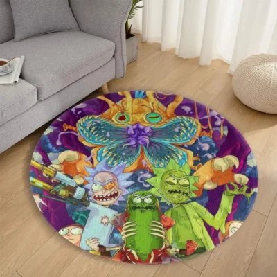 Rick and Morty Multiverse Mayhem Round Rug