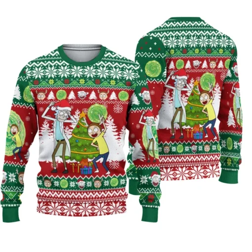 Rick and Morty Multiverse Tree Toppers Ugly Christmas Sweater
