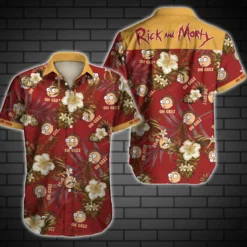 Rick and Morty Oh Geez Tropical Panic Hawaiian Shirt