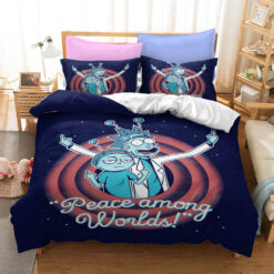 Rick And Morty Outerspace Peace Amongs World Bedding Set