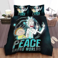 Rick And Morty Peace Among Worlds Black Bedding Set