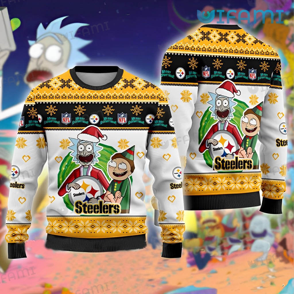Rick And Morty Pittsburgh Steelers Ugly Christmas Sweater