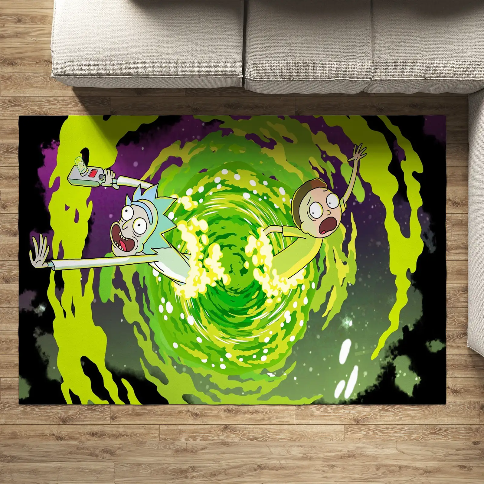 Rick and Morty Portal of Chaos Rug