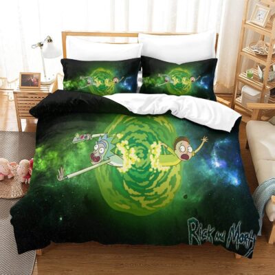 Rick and Morty Portal Panic Bedding Set