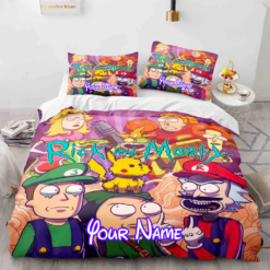Rick and Morty Retro Gaming Crossover Bedding Set