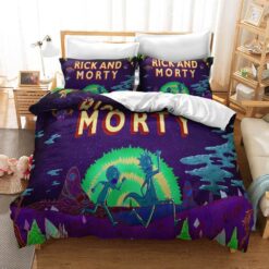 Rick And Morty Running Away Colorful Bedding Set