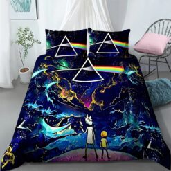 Rick and Morty The Dark Side Of The Moon Pink Floyd Bedding Set