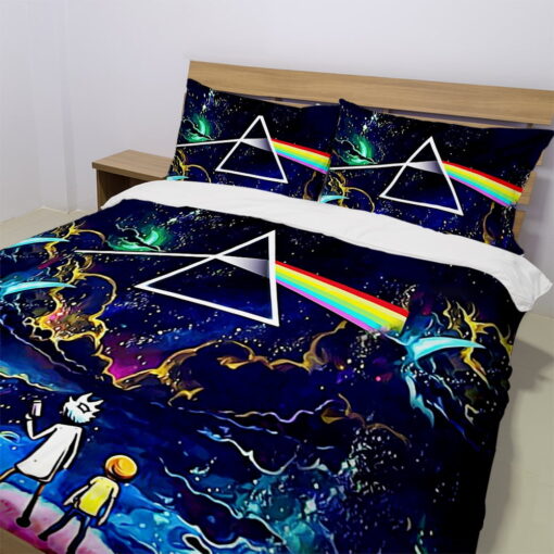 Rick and Morty The Dark Side Of The Moon Pink Floyd Bedding Set