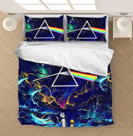 Rick and Morty The Dark Side Of The Moon Pink Floyd Bedding Set