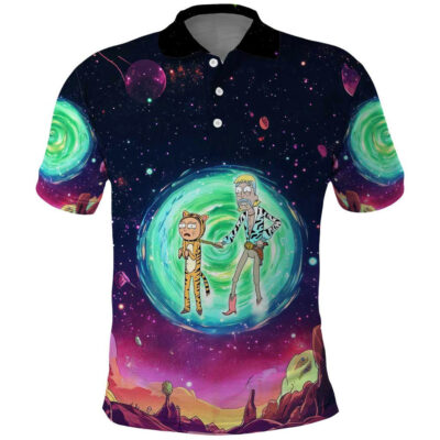 Rick and Morty Tiger King Polo Shirt front