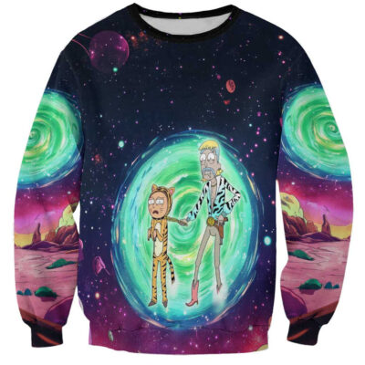 Rick and Morty Tiger King Trippy Style Sweatshirt front