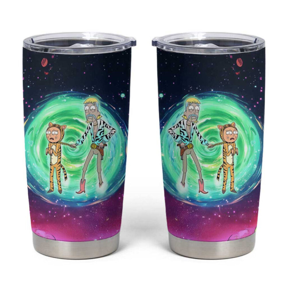 Rick and Morty Tiger King Trippy Style Tumbler
