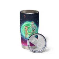 Rick and Morty Tiger King Trippy Style Tumbler front