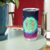 Rick and Morty Tiger King Trippy Style Tumbler on table