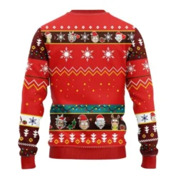 Rick and Morty Tree Showdown Red Ugly Christmas Sweater back