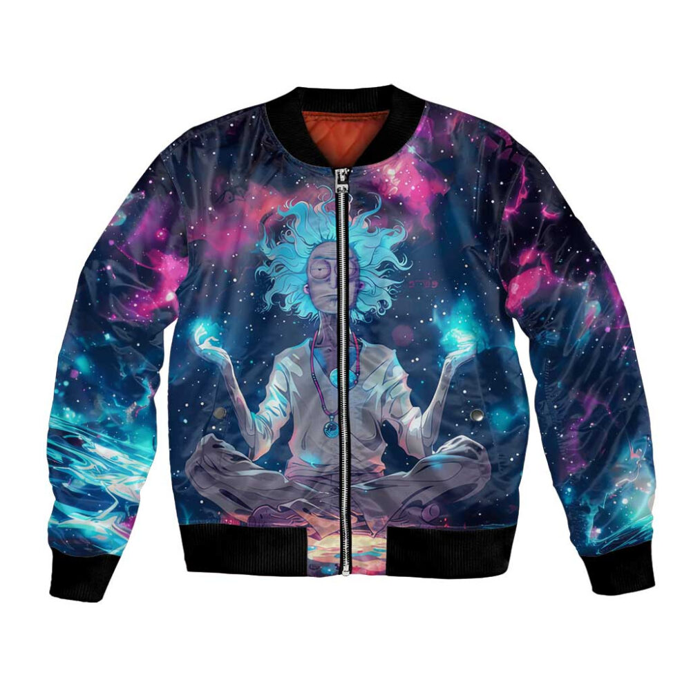 Rick and Morty Trippy Cosmic Rick Bomber Jacket front