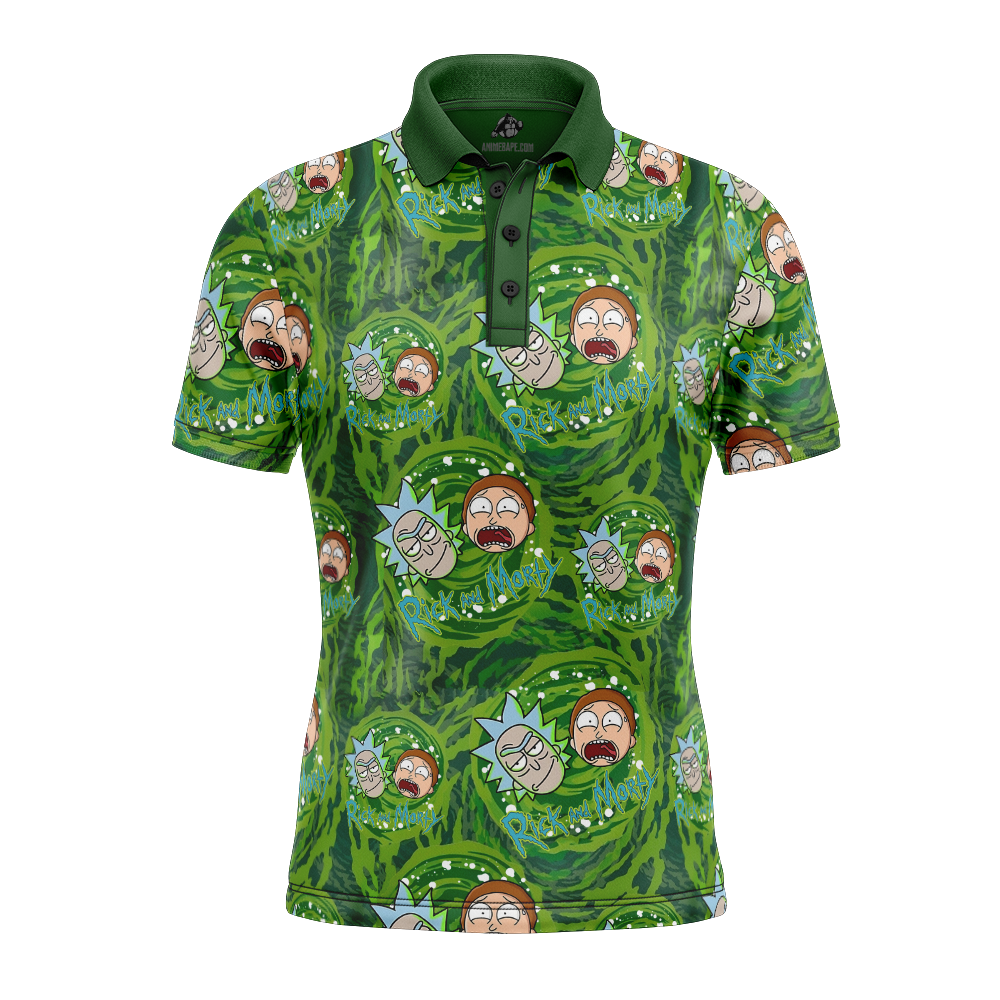 Rick and Morty Trippy Cosmic Rick Polo Shirt front