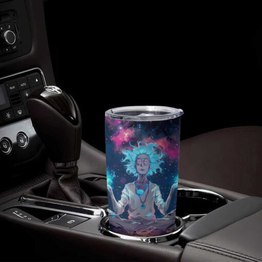 Rick and Morty Trippy Cosmic Rick Trippy Style Tumbler on car