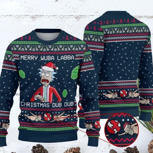 Rick And Morty Wubba Lubba Dub Dub Ugly Christmas Sweater