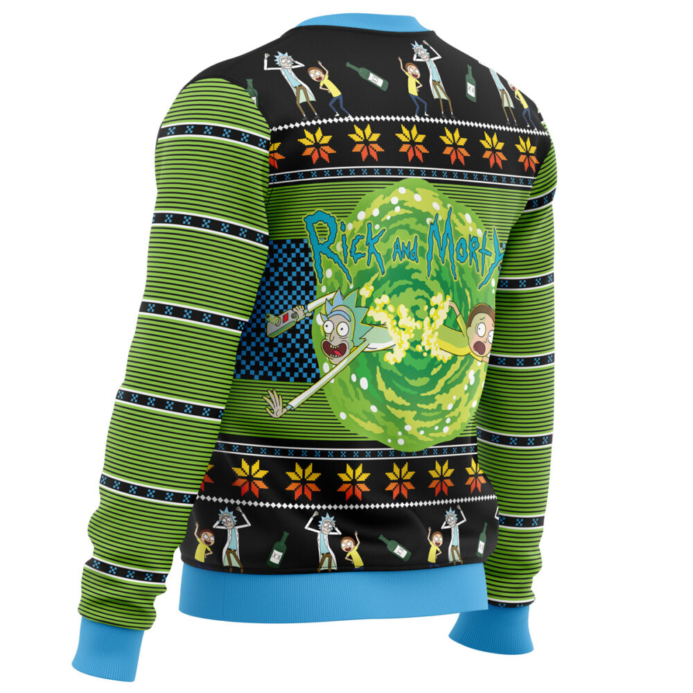 Rick And Morty You Gotta Get Schwifty Ugly Christmas Sweater back left