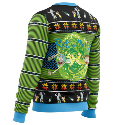 Rick And Morty You Gotta Get Schwifty Ugly Christmas Sweater back left