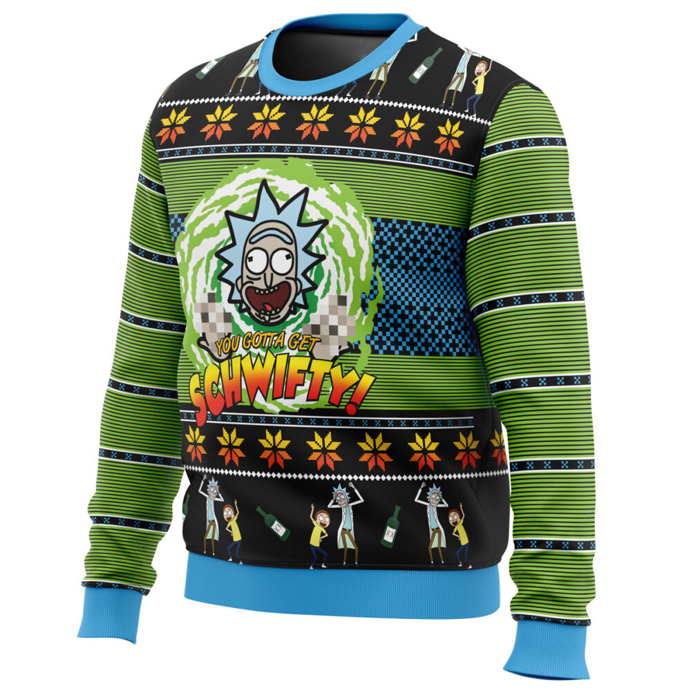Rick And Morty You Gotta Get Schwifty Ugly Christmas Sweater left
