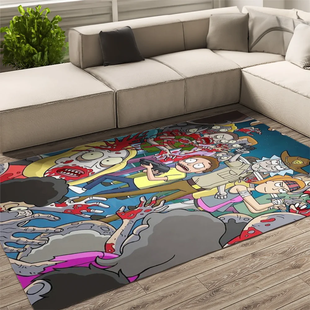 Rick and Morty Zombie Apocalypse Rug Home