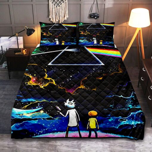 Rick and Morty's Cosmic Pink Floyd Bedding Set