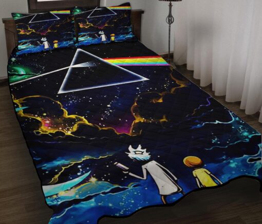 Rick and Morty's Cosmic Pink Floyd Bedding Set Home