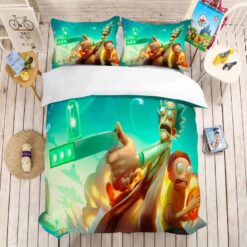 Rick and Morty's Laser-Fueled Escape Bedding Set