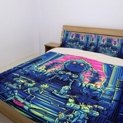 Rick and Morty's Neon Showdown Bedding Set