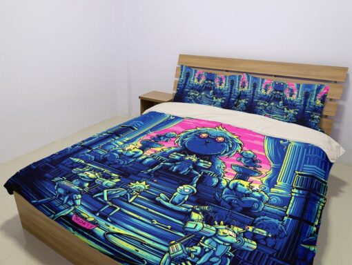 Rick and Morty's Neon Showdown Bedding Set