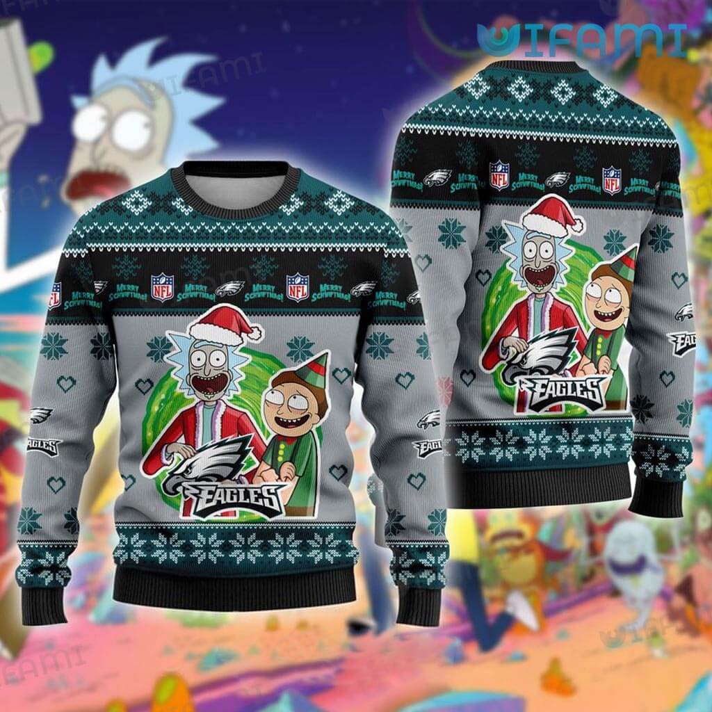 Rick Morty Philadelphia Eagles Ugly Christmas Sweater