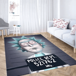 Rick Sanchez Police Mugshot Blackout Rug