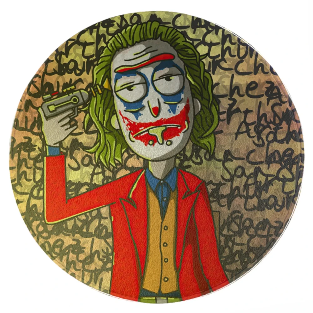 Rick X Joker Multiverse Mayhem Pop Art Round Rug front