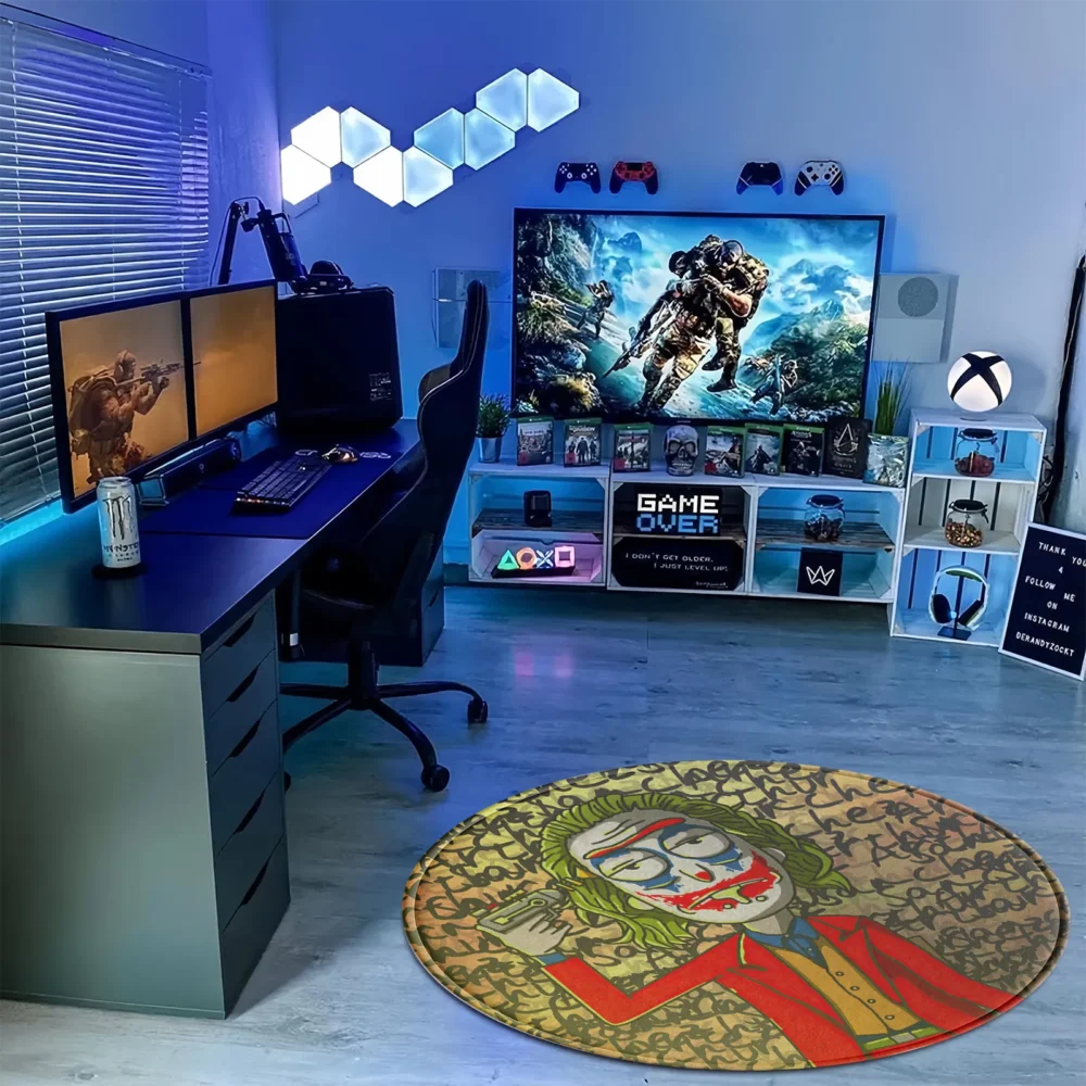 Rick X Joker Multiverse Mayhem Pop Art Round Rug Home