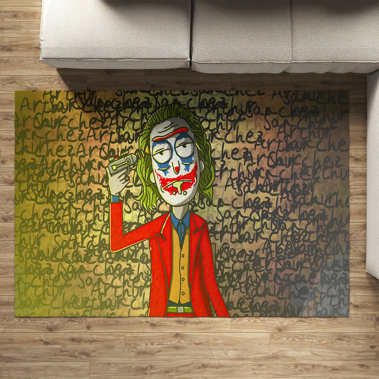 Rick X Joker Multiverse Mayhem Pop Art Rug