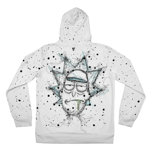 Scribble Rick Cartoon And Morty Hoodie back