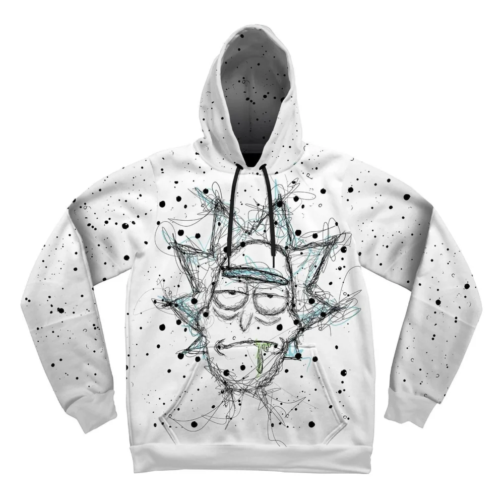 Scribble Rick Cartoon And Morty Hoodie front