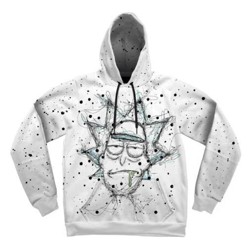 Scribble Rick Cartoon And Morty Hoodie front