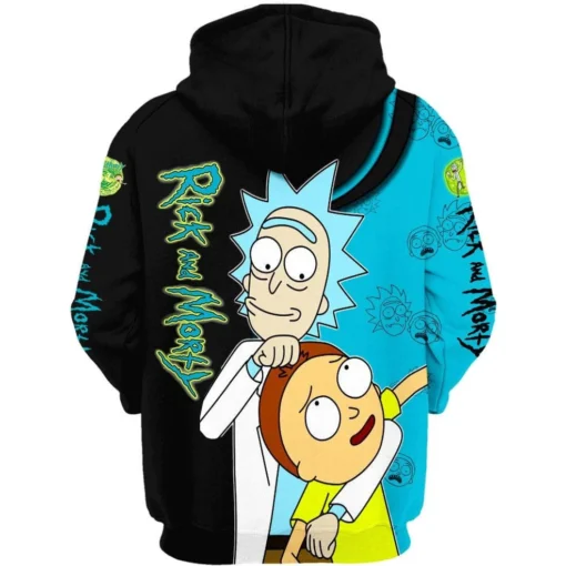 Split Universe Duo Rick and Morty Hoodie Back
