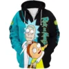 Split Universe Duo Rick and Morty Hoodie front