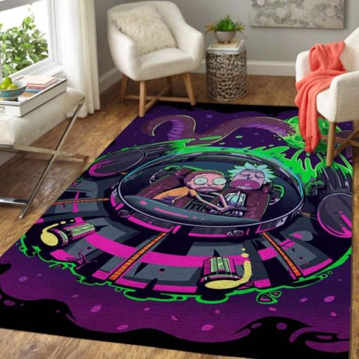 Tentacle Trouble Galactic Escape Rick And Morty Rug